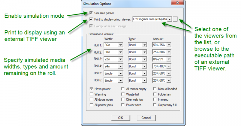 Simulation mode options